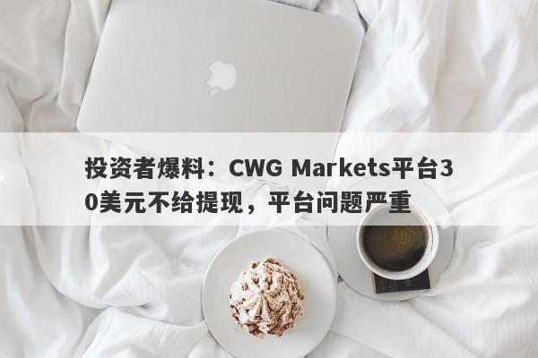 投资者爆料：CWG Markets平台30美元不给提现，平台问题严重